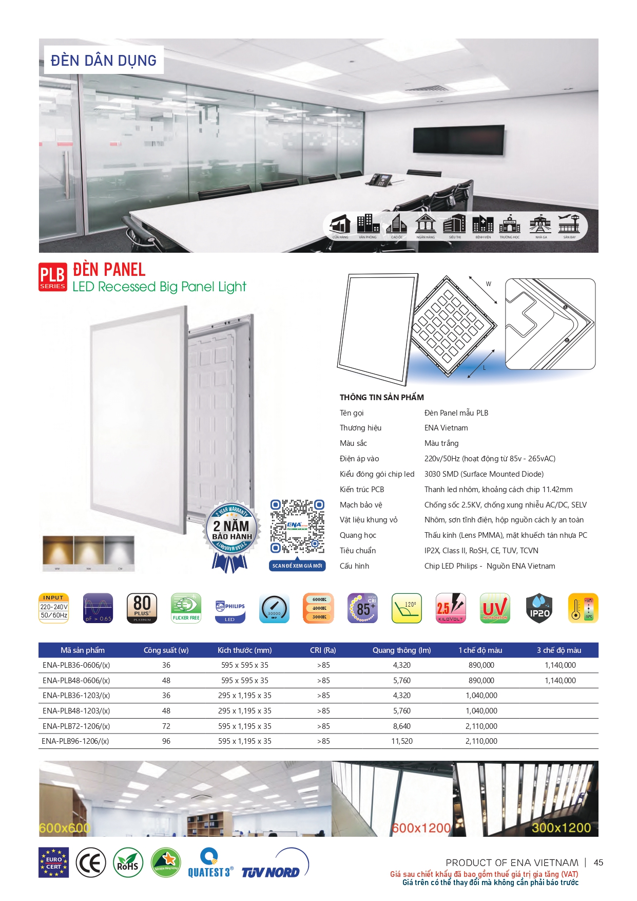 Bảng giá đèn led Ena 2026